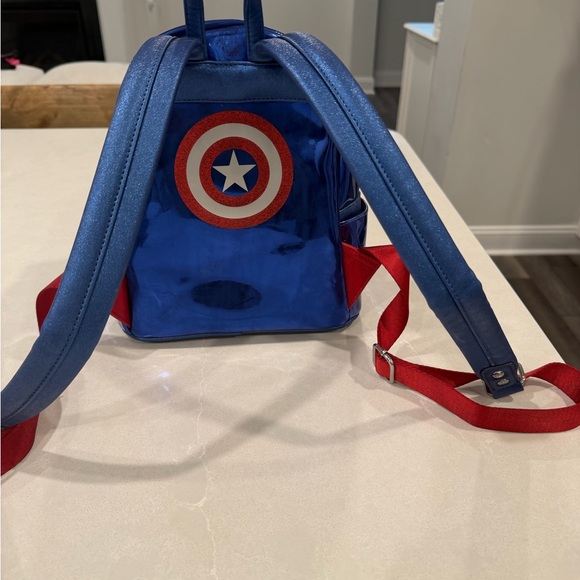 Marvel Infinity Saga Captain America Mini Backpack - Blue/Red/Silver main image 8